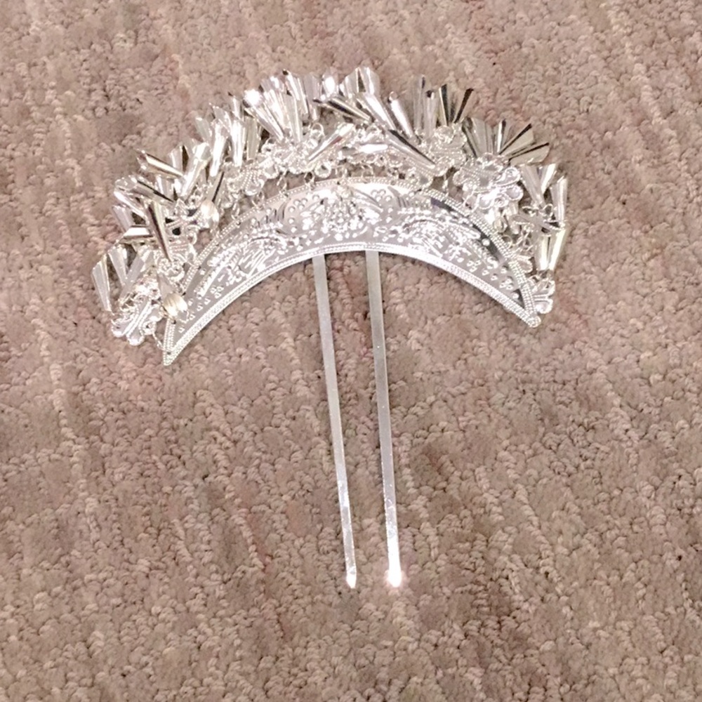 Miao silver hair pin with dangling pieces